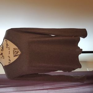 Grey Athletic Long Sleeve V Neck